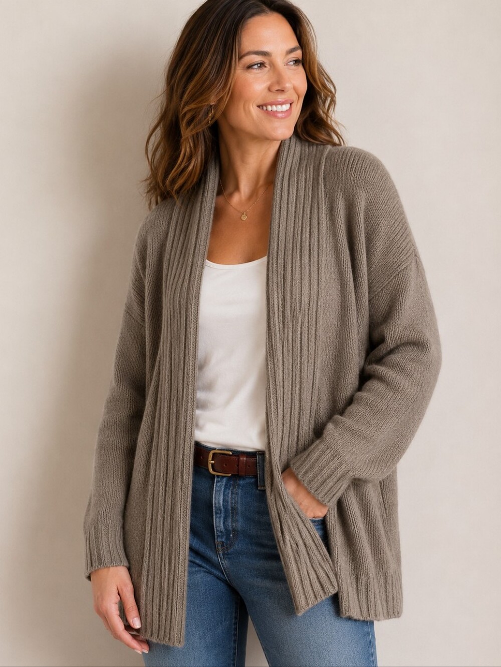 SURVIVAL SUPER COZY OPEN CARDIGAN